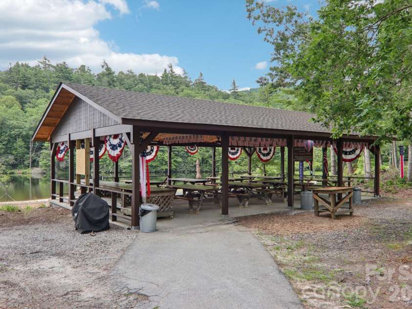1063 Swiss Pine Lake Drive, Spruce Pine, NC 28777.  MLS# CAR4366630, YatesRealty ID 20477. Pavilion is great for events!