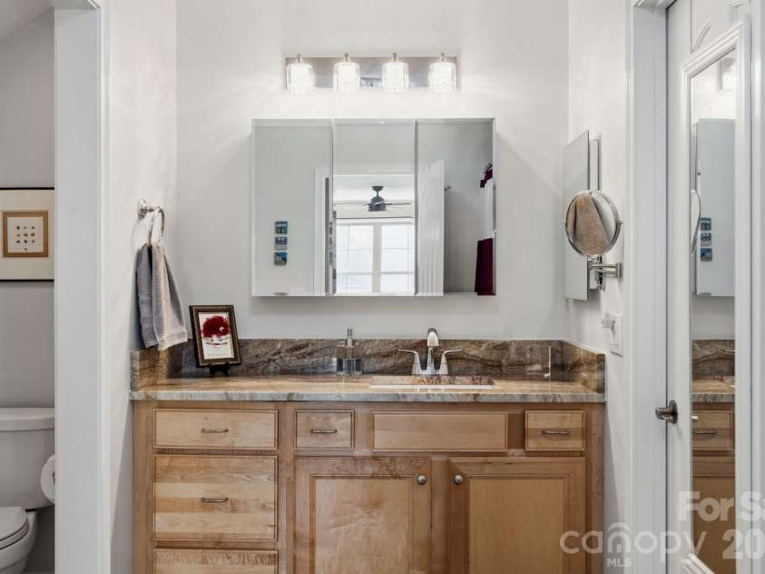 57 Outlook Circle, Swannanoa, NC 28778.  MLS# CAR4375791, YatesRealty ID 20493. Beautiful updated bathroom vanity with quartzite counters