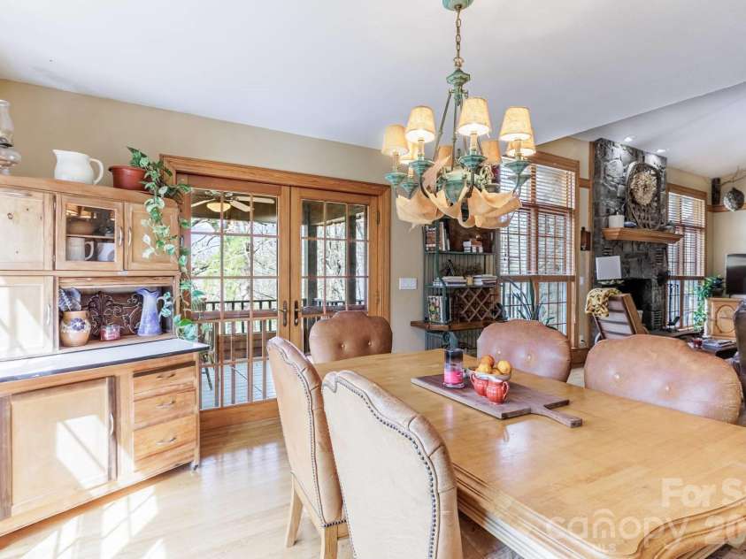 97 Covered Bridge Road, Stecoah, NC 98771.  MLS# CAR4377921, YatesRealty ID 20498. Dining out to Covered Deck