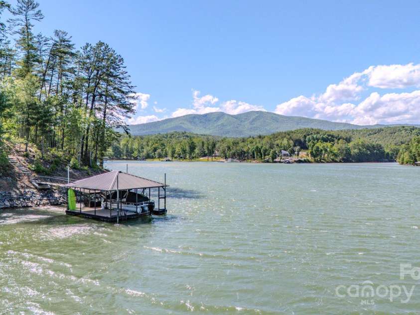 223 Linville View Drive, Nebo, NC 28761.  MLS# CAR4258430, YatesRealty ID 20516. Dock view from the lake