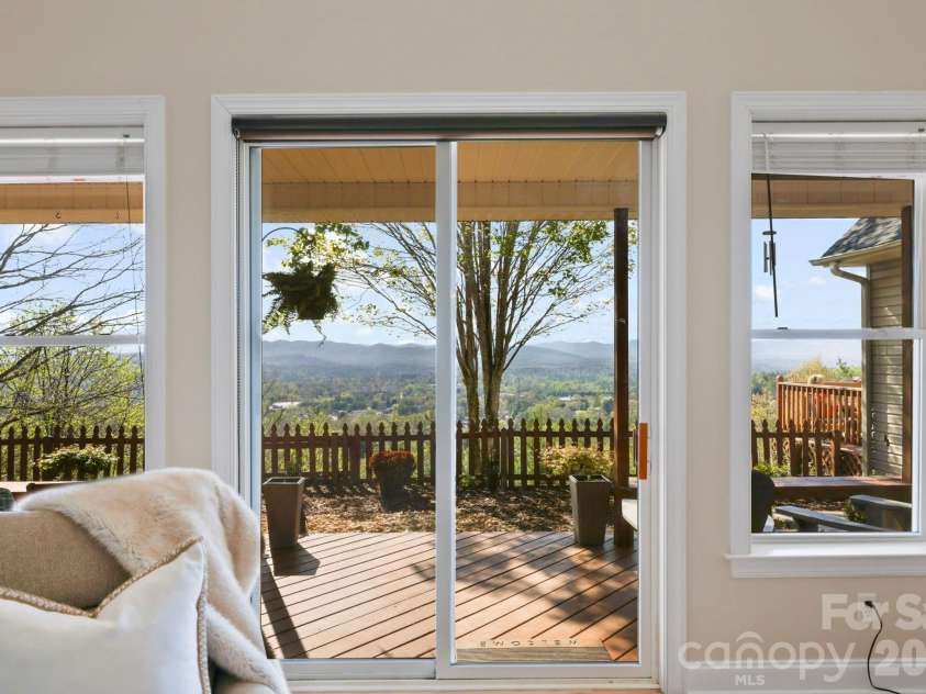 76 Distant View Drive, Asheville, NC 28803.  MLS# CAR4368722, YatesRealty ID 20518. West View From Living Room