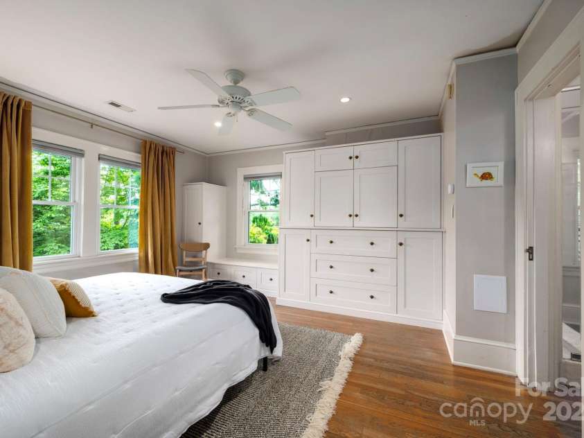 5 Chiles Avenue, Asheville, NC 28803.  MLS# CAR4219140, YatesRealty ID 20523. Primary Suite has Built-in Armoire Wall