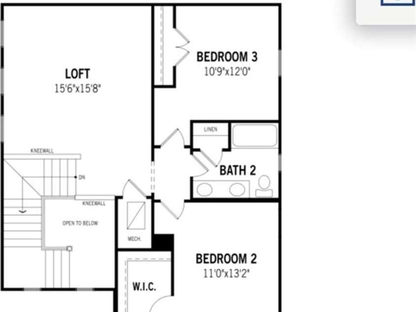 446 Spire Street, Rock Hill, SC 29730.  MLS# CAR4366525, YatesRealty ID 20569. Second floor plan rendering