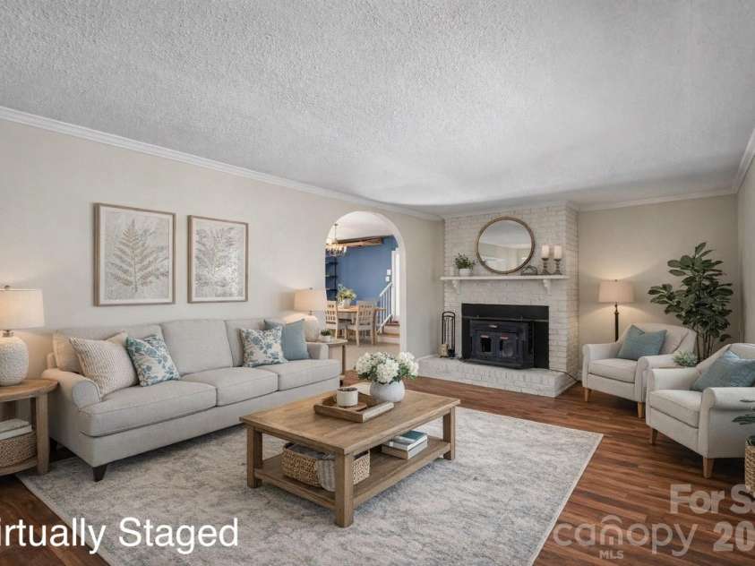 10608 Glenmac Road, Charlotte, NC 28215.  MLS# CAR4346750, YatesRealty ID 20576. Virtually Staged Living Room!