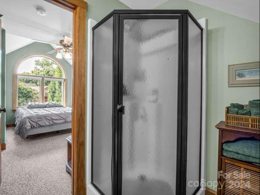 181 Highland Heights, Lake Lure, NC 28746.  MLS# CAR4183950, YatesRealty ID 206. Bath Guest Room walk in shower
