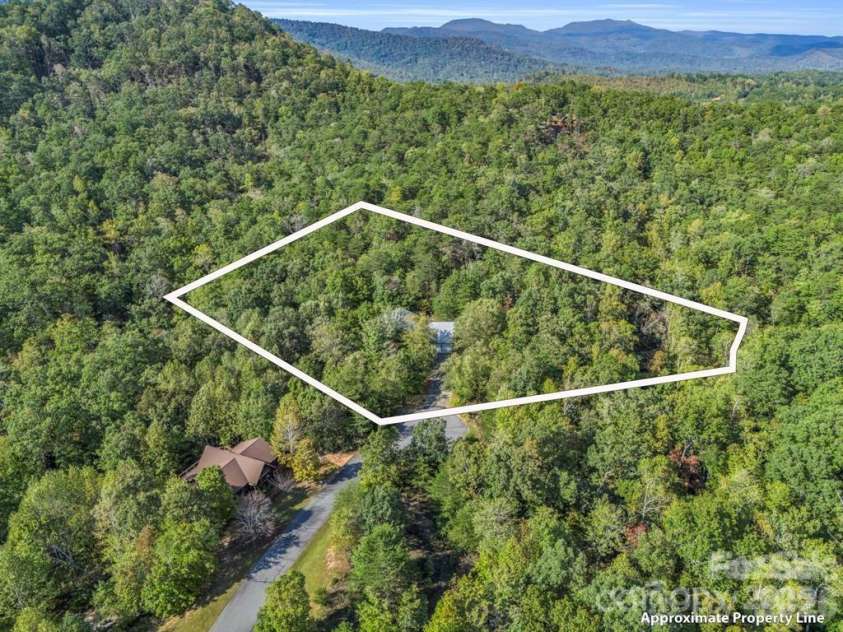 167 Trails End, Lake Lure, NC 28746.  MLS# CAR4245504, YatesRealty ID 2060. Approx. property lines