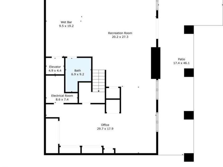 167 Trails End, Lake Lure, NC 28746.  MLS# CAR4245504, YatesRealty ID 2060. Basement floor plan