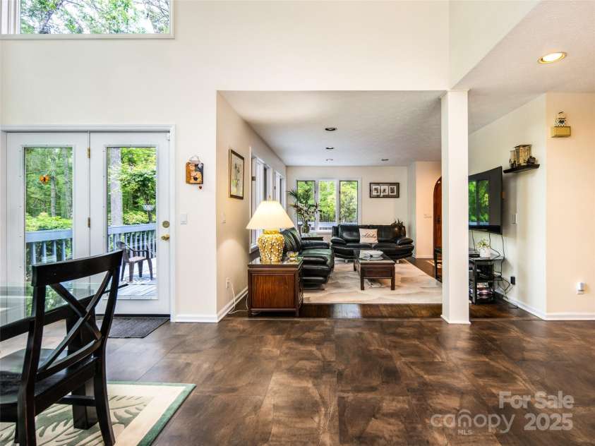 363 Rickel Drive, Hendersonville, NC 28739.  MLS# CAR4257305, YatesRealty ID 20639. Dining into Living Room