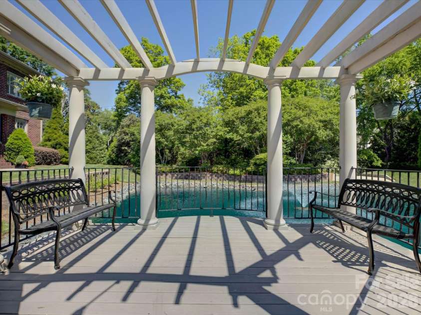 5060 Carmel Road, Charlotte, NC 28226.  MLS# CAR4363651, YatesRealty ID 20681. Pergola