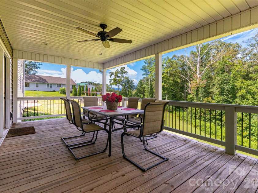 460 Panther Branch Road, Alexander, NC 28701.  MLS# CAR4293485, YatesRealty ID 20708. Covered Back Porch 