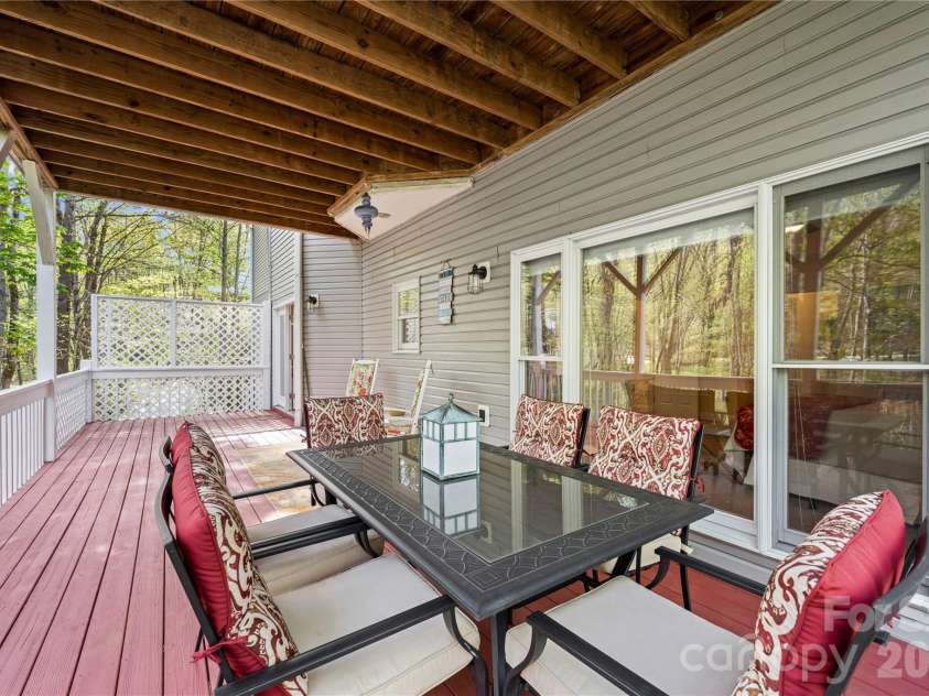483 Heather Marie Drive, Hendersonville, NC 28792.  MLS# CAR4367948, YatesRealty ID 20764. Covered back deck on basement level