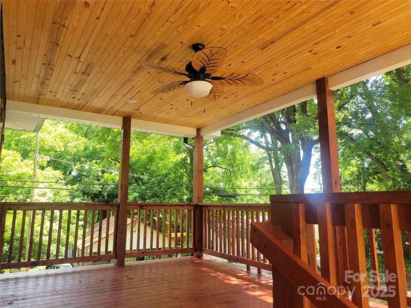 94 James Street, Concord, NC 28025.  MLS# CAR4271265, YatesRealty ID 20782. Very nice deck with Ceiling Fan and recess lights