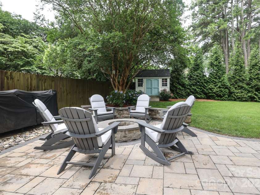 4126 Tyndale Avenue, Charlotte, NC 28210.  MLS# CAR4268563, YatesRealty ID 20792. Custom paver patio with firepit