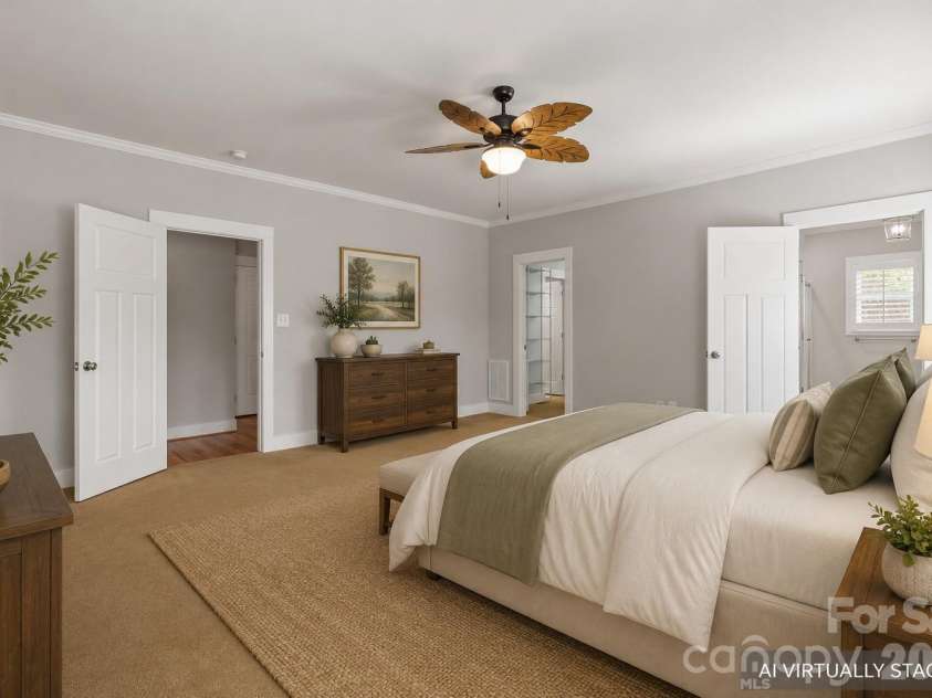 2411 Carriage Lane, Lincolnton, NC 28092.  MLS# CAR4369152, YatesRealty ID 20821. AI Staged Primary Bedroom