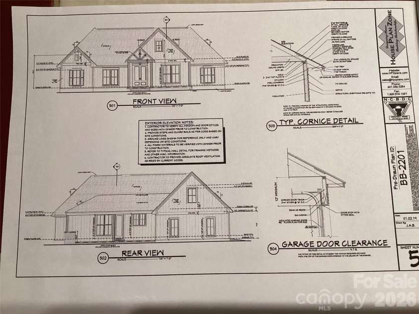 1044. Oak Grove Lane, Salisbury, NC 28146.  MLS# CAR4312647, YatesRealty ID 2083. Front and rear view of home.