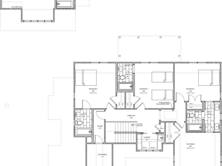 814 Bertonley Avenue, Charlotte, NC 28211.  MLS# CAR4342853, YatesRealty ID 20833. Proposed 2nd floor plan
