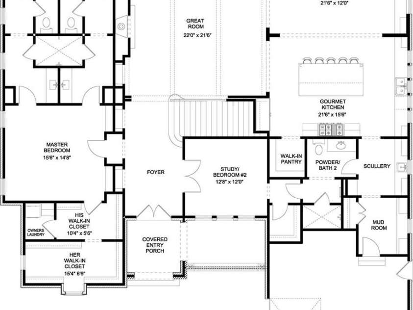 110 Hunter Lane, Charlotte, NC 28211.  MLS# CAR4306082, YatesRealty ID 20843. 1st - Main Floor -Floor Plan - 2849 sq.ft
