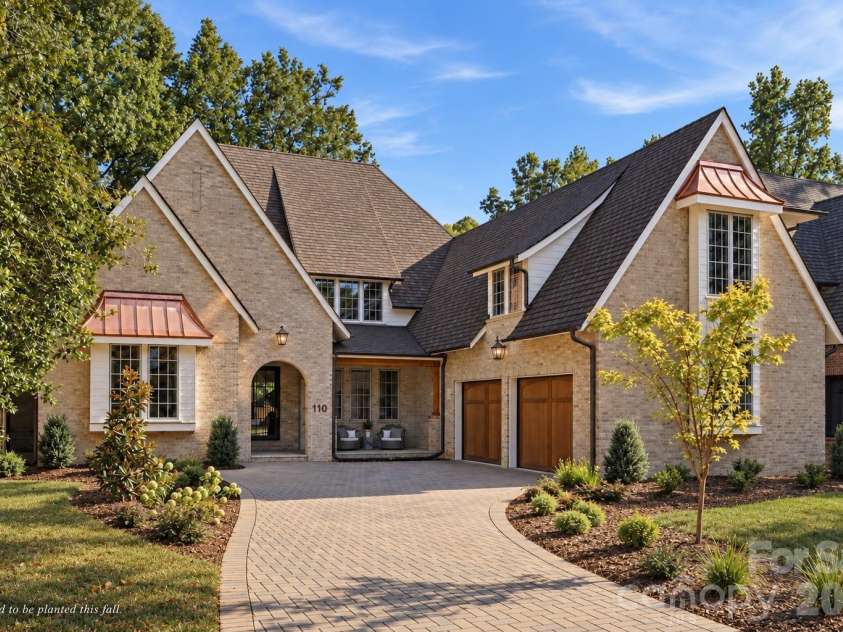 110 Hunter Lane, Charlotte, NC 28211.  MLS# CAR4424085, YatesRealty ID 20843. Front / North Elevation - Beautiful Brick Paver Driveway