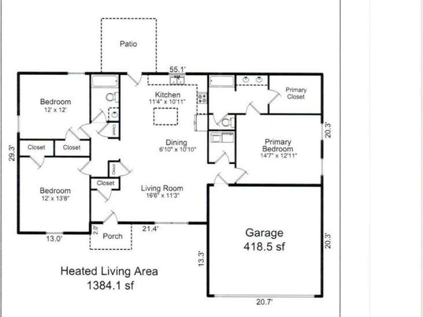 429 Summer Ridge Drive, Stanley, NC 28164.  MLS# CAR4269472, YatesRealty ID 20850. Measurements and Floor Plan.