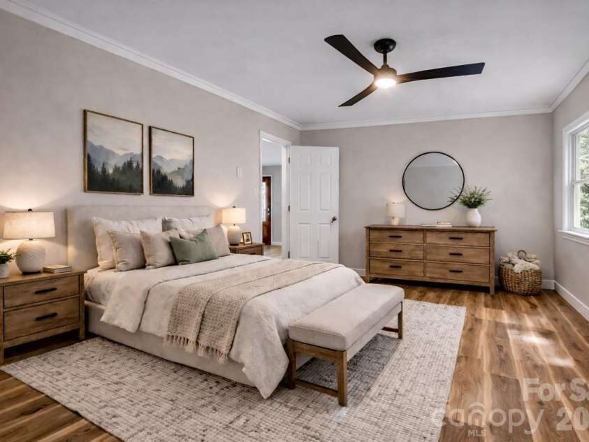 605 Rhododendron Avenue, Black Mountain, NC 28711.  MLS# CAR4367853, YatesRealty ID 20891. Second bedroom virtually staged