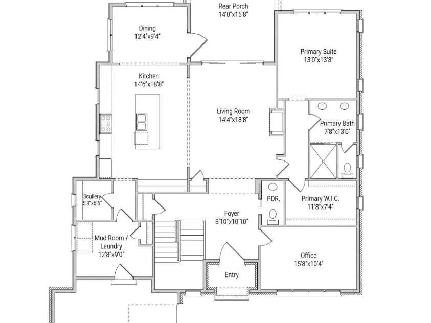 3109 Ella Katherine Way, Charlotte, NC 28210.  MLS# CAR4308769, YatesRealty ID 2091. First Floor Plan