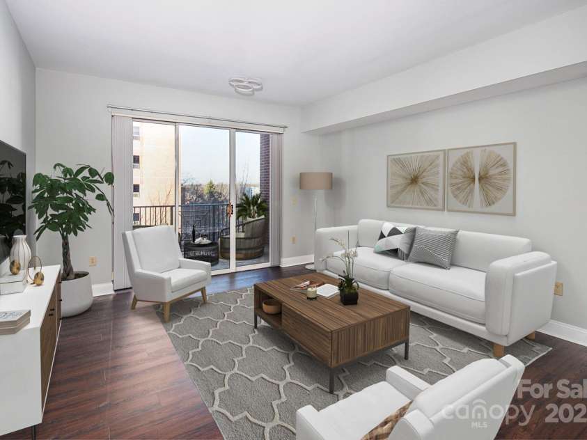 300 5th Street, Charlotte, NC 28202.  MLS# CAR4332845, YatesRealty ID 20929. Virtually staged LR