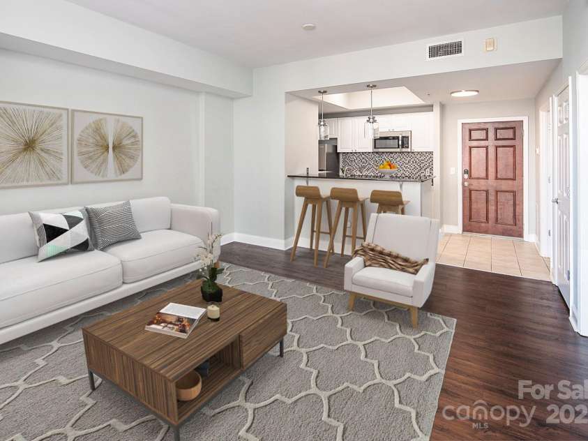 300 5th Street, Charlotte, NC 28202.  MLS# CAR4332845, YatesRealty ID 20929. Virtually staged LR