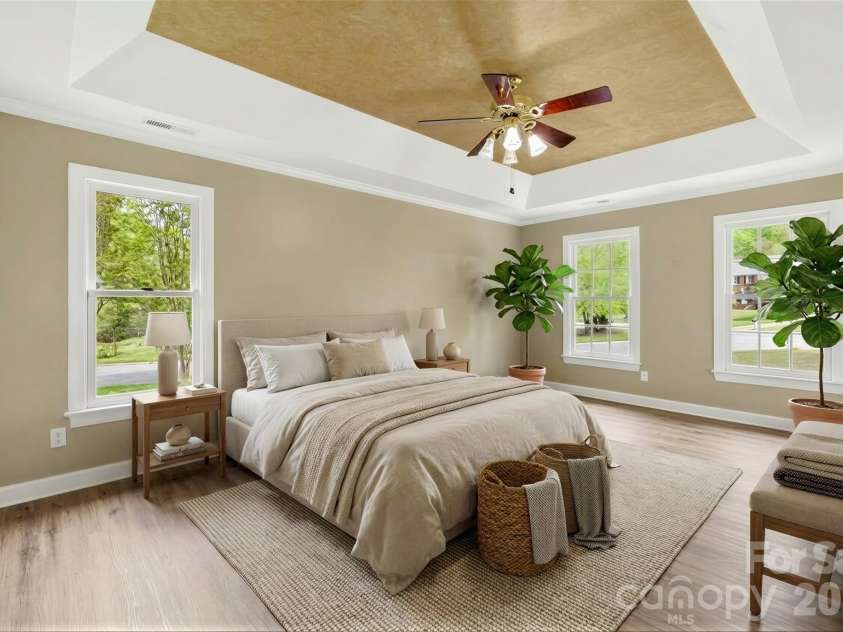 5407 Berrywood Lane, Monroe, NC 28110.  MLS# CAR4367103, YatesRealty ID 20929. Virtually staged primary bedroom