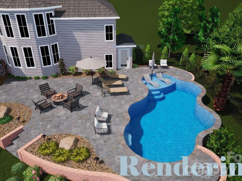 1052 Lakefront Woods, Belmont, NC 28012.  MLS# CAR4357505, YatesRealty ID 20956. Pool Rendering