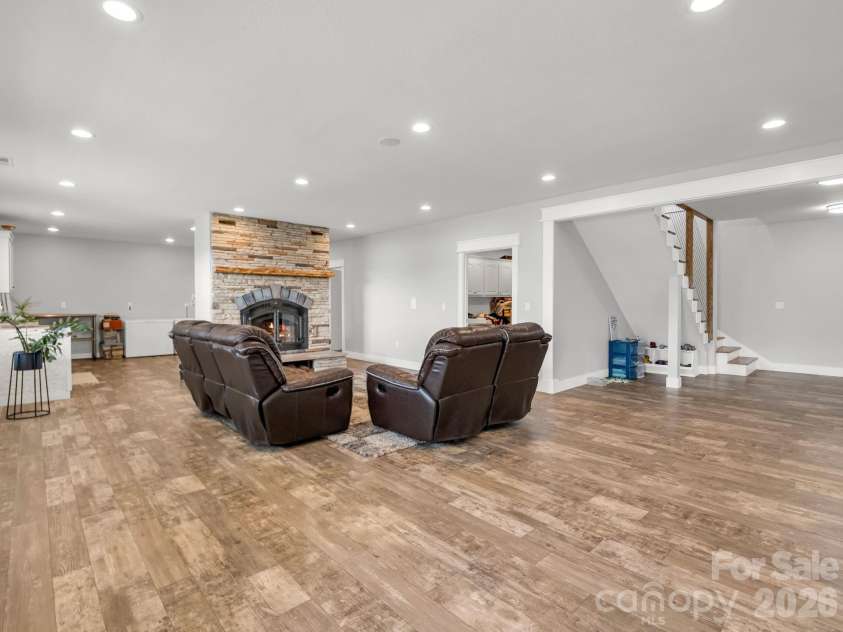 24 Chapel Hill Lane, Leicester, NC 28748.  MLS# CAR4354075, YatesRealty ID 20967. Lower Recreation Room