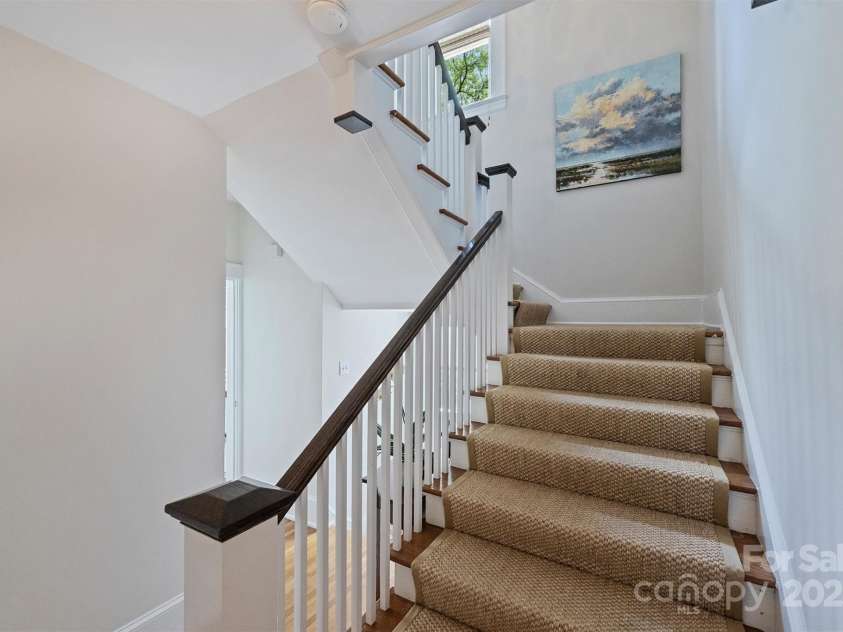 726 Kingston Avenue, Charlotte, NC 28203.  MLS# CAR4272217, YatesRealty ID 20972. Stairs to second floor