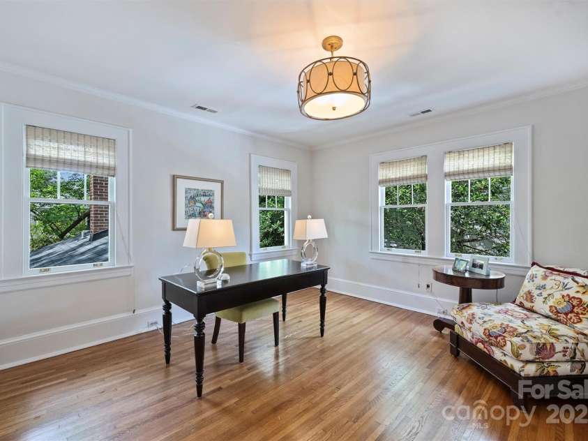 726 Kingston Avenue, Charlotte, NC 28203.  MLS# CAR4272217, YatesRealty ID 20972. Upstairs bedroom used as an office
