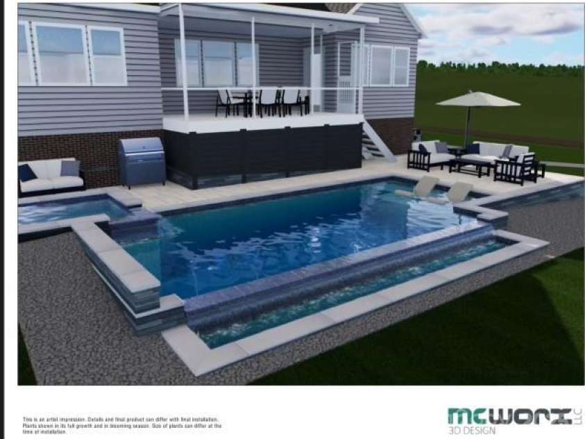 2593 Las Brisas Lane, Denver, NC 28037.  MLS# CAR4265488, YatesRealty ID 20991. Pool Rendering