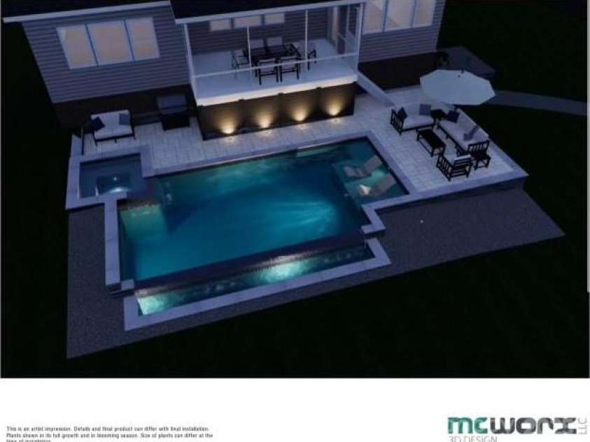 2593 Las Brisas Lane, Denver, NC 28037.  MLS# CAR4265488, YatesRealty ID 20991. Pool Rendering