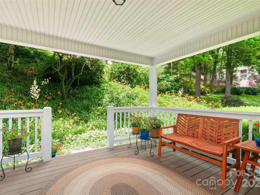 209 Blink Bonny Drive, Waynesville, NC 28786.  MLS# CAR4260662, YatesRealty ID 21001. Front Porch with Landscaping