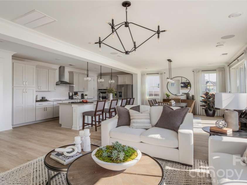 1020 Cobalt Drive, Tega Cay, SC 29708.  MLS# CAR4380421, YatesRealty ID 21007. View from great room to dining/kitchen