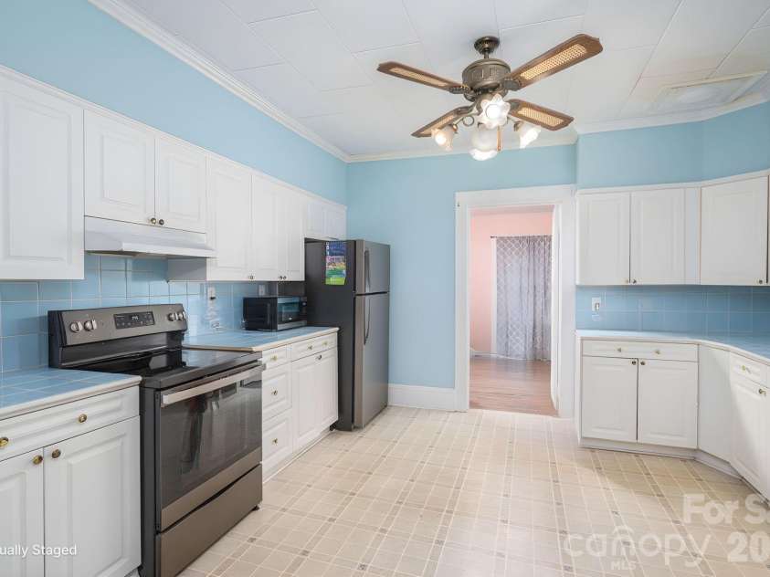 101 Huss Avenue, Cherryville, NC 28021.  MLS# CAR4378951, YatesRealty ID 21013. Virtually Staged Kitchen