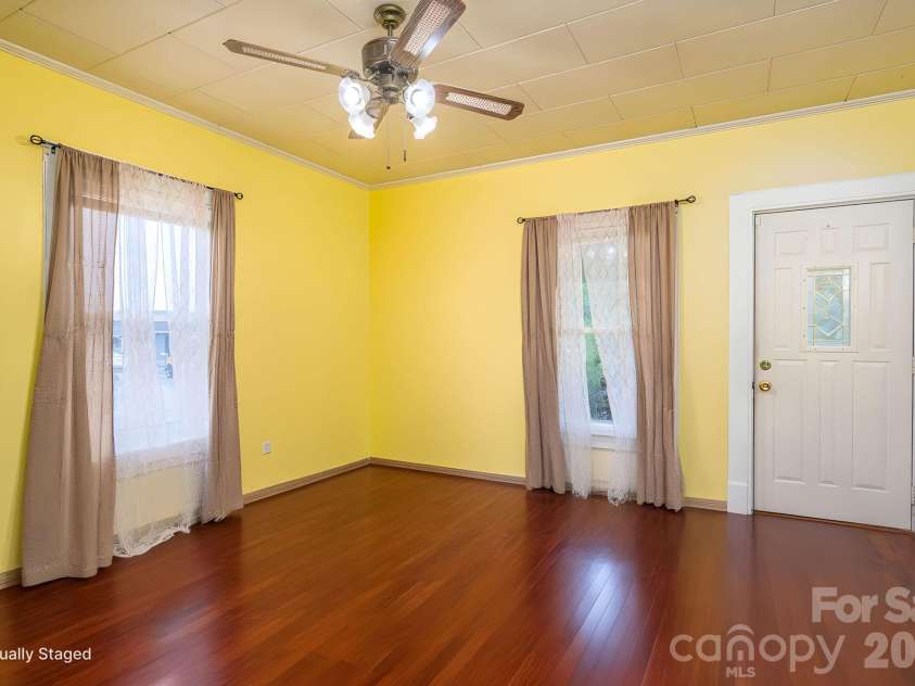 101 Huss Avenue, Cherryville, NC 28021.  MLS# CAR4378951, YatesRealty ID 21013. Virtually staged living room