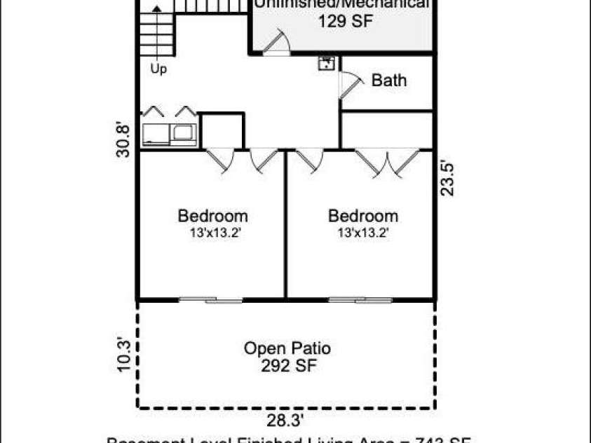 43 Hungryneck Hollow Lane, Saluda, NC 28773.  MLS# CAR4268230, YatesRealty ID 21027. Basement Floor Plan