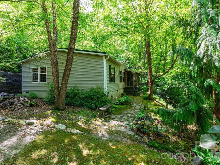 159 Marcellina Drive, Fairview, NC 28730.  MLS# CAR4377799, YatesRealty ID 21031. Front of home. 