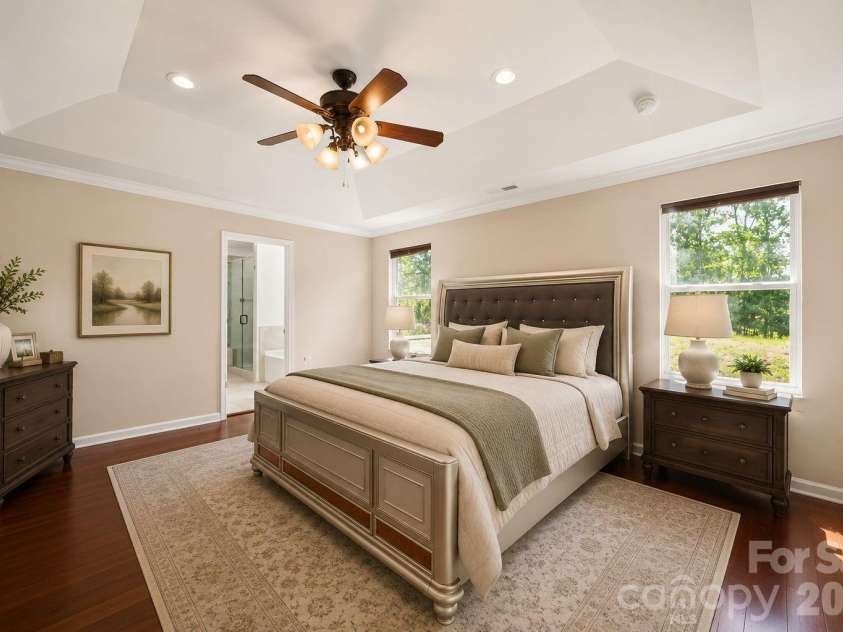 157 Old Harbor Drive, Mount Gilead, NC 27306.  MLS# CAR4375307, YatesRealty ID 21038. Virtually staged Master Bedroom