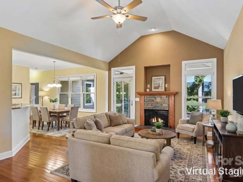 959 Silverglen Way, Hendersonville, NC 28792.  MLS# CAR4397996, YatesRealty ID 21071. Great room virtually staged