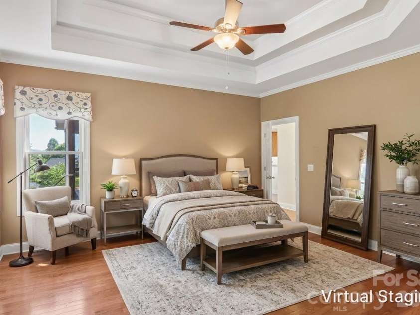 959 Silverglen Way, Hendersonville, NC 28792.  MLS# CAR4397996, YatesRealty ID 21071. Primary bedroom virtually staged