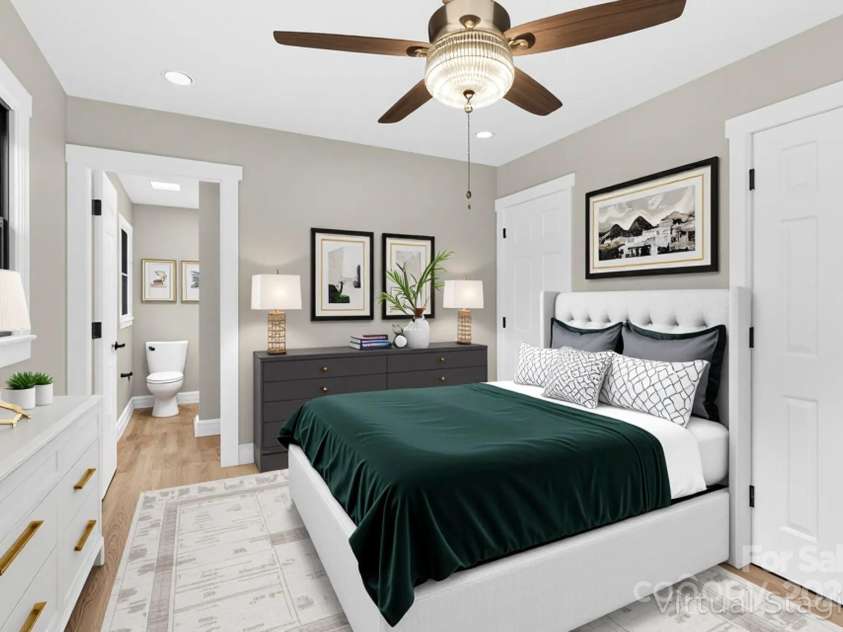 2323 Brookwood Road, Lincolnton, NC 28092.  MLS# CAR4267880, YatesRealty ID 21101. Virtually staged Primary Bedroom