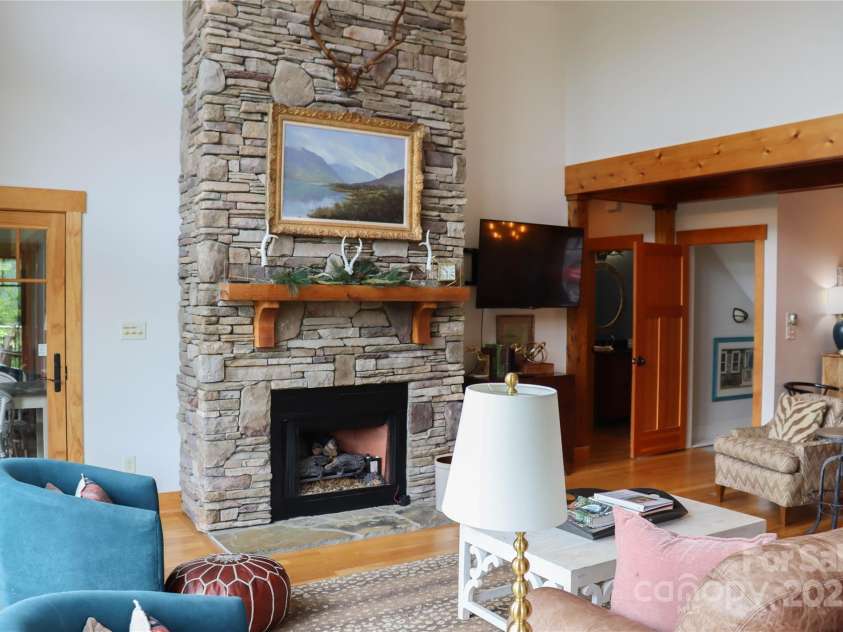 2839 Catawba Falls Parkway, Black Mountain, NC 28711.  MLS# CAR4273331, YatesRealty ID 21124. Family Room FP