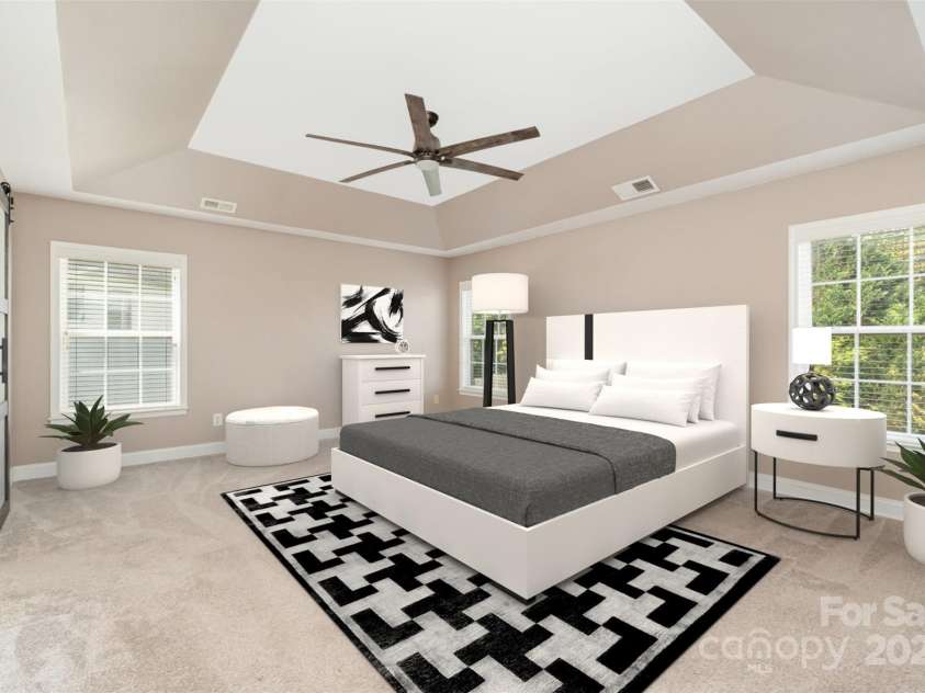 11109 Amur Court, Charlotte, NC 28262.  MLS# CAR4254814, YatesRealty ID 21128. Virtually Staged Primary Bedroom