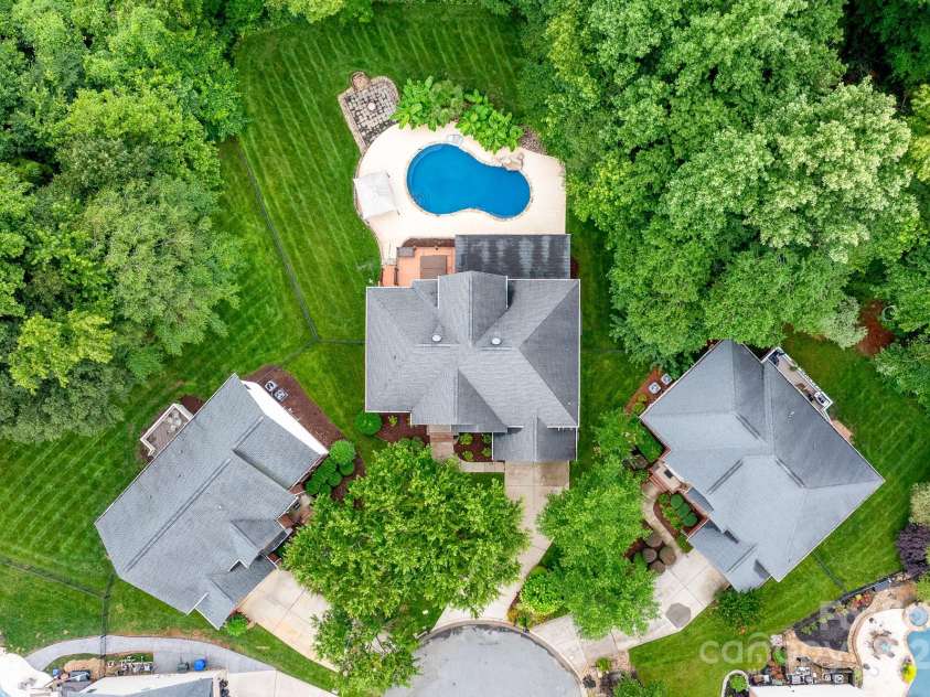 12002 Cobham Court, Huntersville, NC 28078.  MLS# CAR4269076, YatesRealty ID 21134. Aerial View of this beautiful home