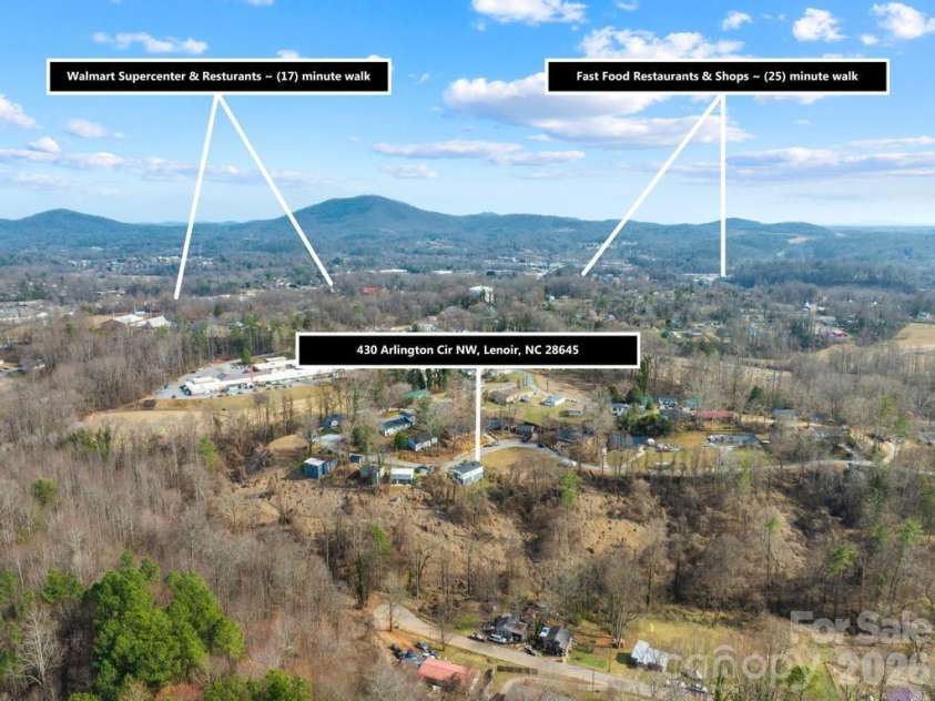 430 Arlington Circle, Lenoir, NC 28645.  MLS# CAR4411712, YatesRealty ID 21139. Aerial View - Identifiers