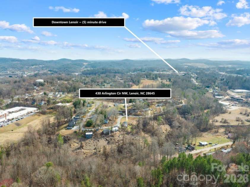 430 Arlington Circle, Lenoir, NC 28645.  MLS# CAR4411712, YatesRealty ID 21139. Aerial View - Identifiers