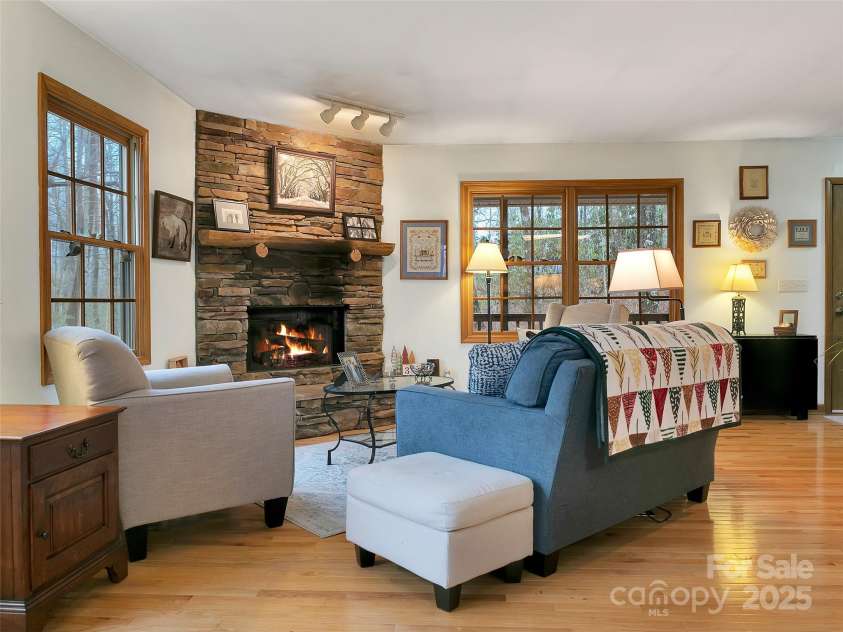 144 Panther Gap Road, Brevard, NC 28712.  MLS# CAR4240689, YatesRealty ID 21141. Gas log fireplace